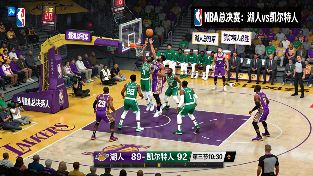 NBA总决赛湖人队对阵凯尔特人队高清直播画面